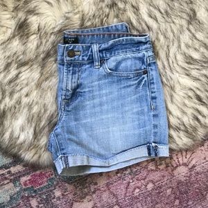 j crew stretch denim shorts